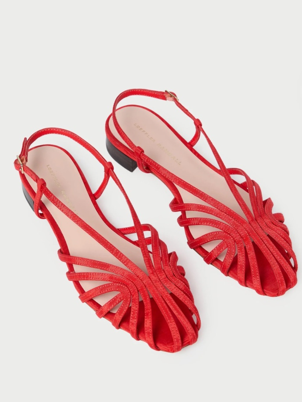 Loeffler Randall Red Multi-Strap Slingback Flats - Picture 3 of 7